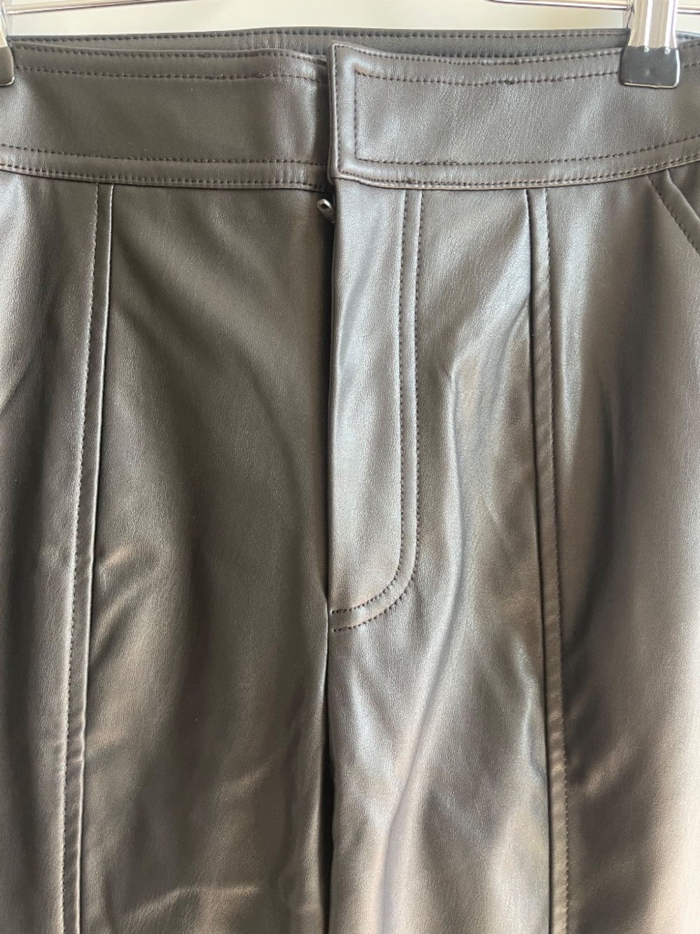ASOS DESIGN Hourglass Premium Faux Leather Pants Black US 4 NWT - Picture 2 of 12